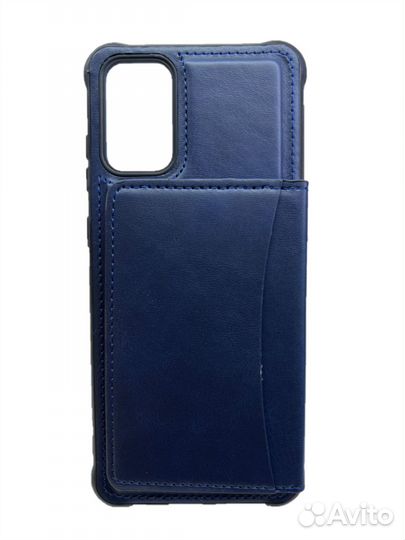 Кожаный чехол-накладка с карманом под карточки для