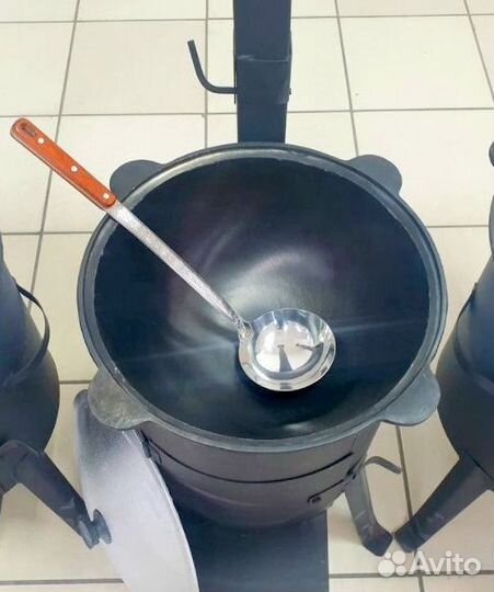 Казан + печь с трубой и дверцей