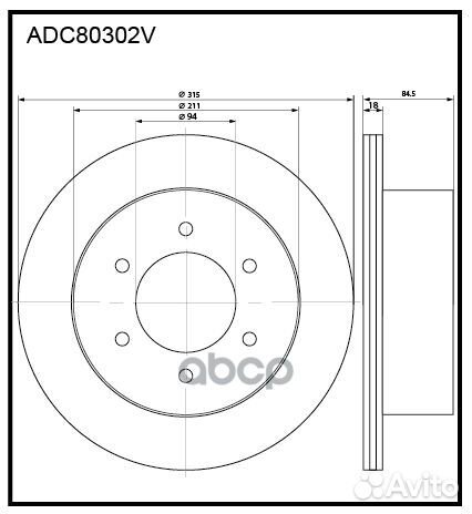 Диск тормозной зад ADC80302V allied nippon