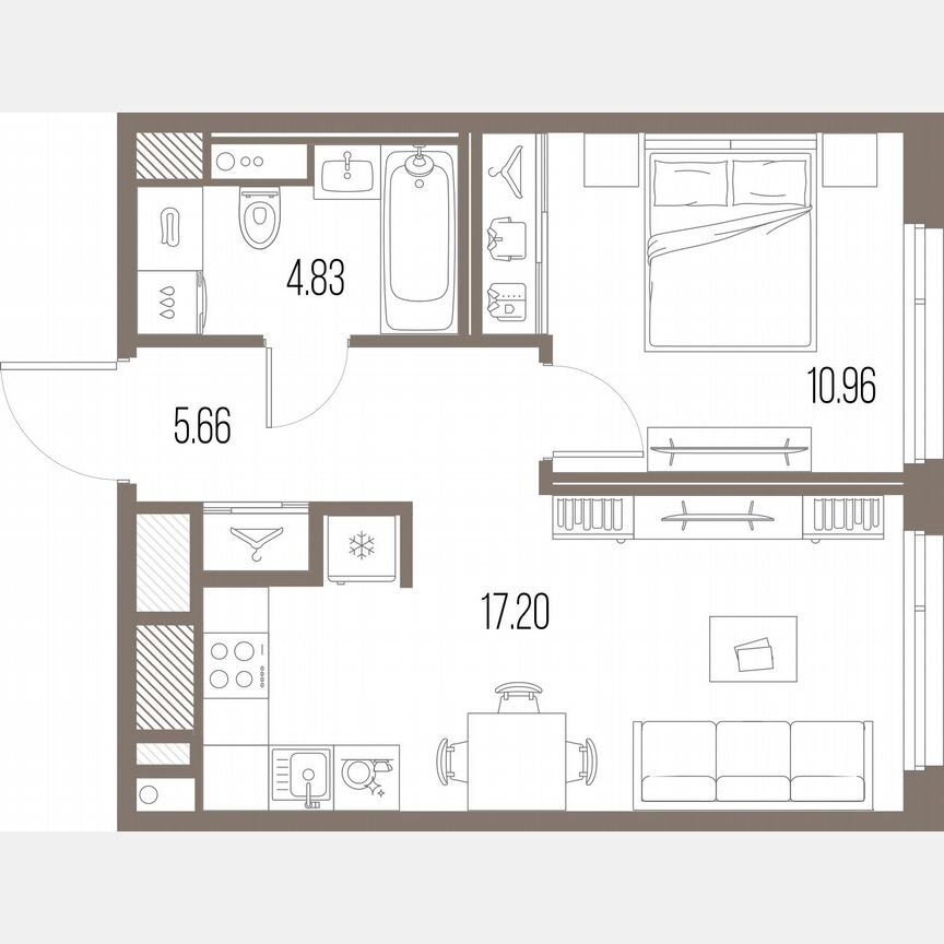 1-к. квартира, 38,7 м², 5/10 эт.