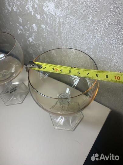 Фужеры-шампанки СССР карамельное стекло