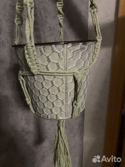 Кашпо макраме подвесное