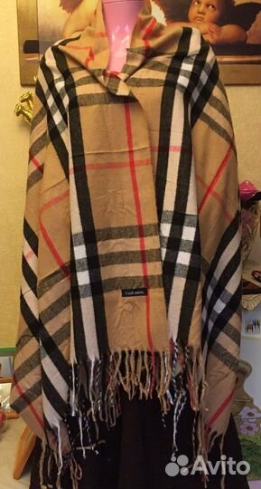 Большой теплый двусторонний палантин