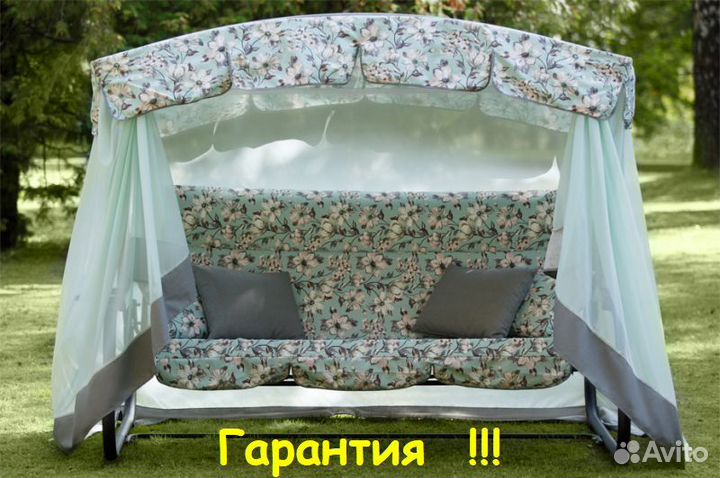 Садовые Качели 3-х местные Турин Премиум flower