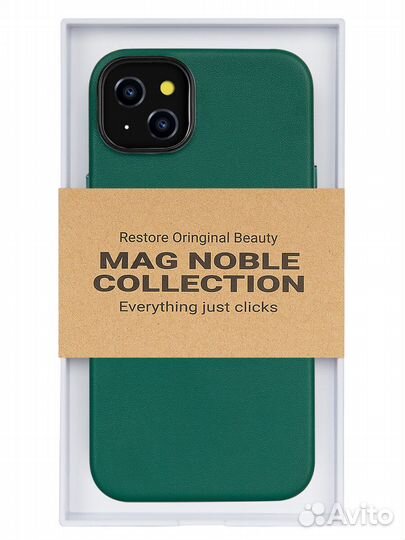 Чехол MagSafe iPhone 15 Plus Mag Noble-Зелёный