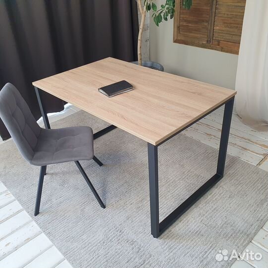 Письменный стол Лофт Дуб 130*80 см. Черные ножки