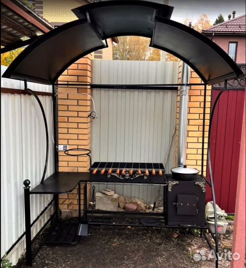 Мангальная зона с крышей