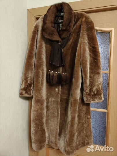 Шуба мутоновая с норкой