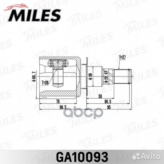 1 ШРУС nissan pathfinder R51/ navara 05-13