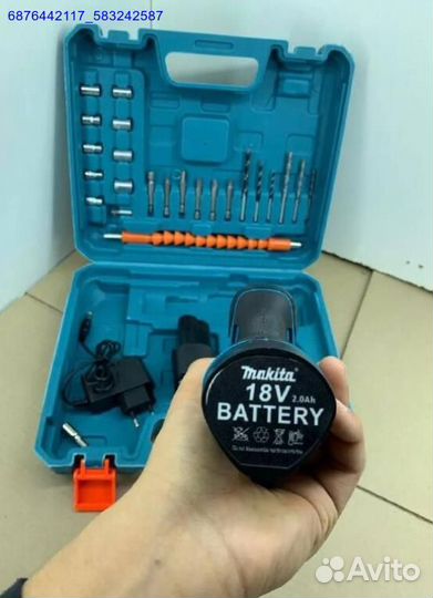 Шуруповерт makita 18v с набором (Арт.66885)