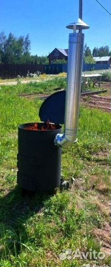 Печь для сжигания мусора Дымок 10-135 литров (4мм)