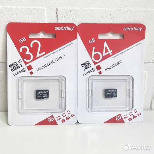 Карта памяти MicroSD микро сд 32 гб / 64 гб
