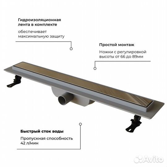 Душевой лоток RGW Drain Leo-11 80см