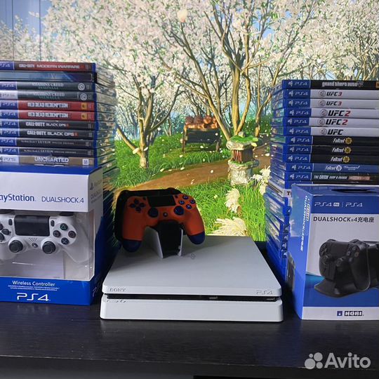 Sony ps4 slim + 82 игры