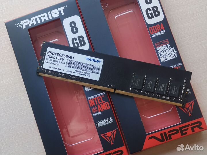 Оперативная память ddr4 8gb (2666MHz)