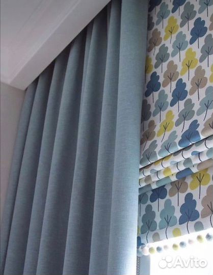 Шторы на заказ.Римские шторы. Карнизы. Установка