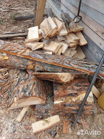 Дрова березовые сухие, горбыль пиленный