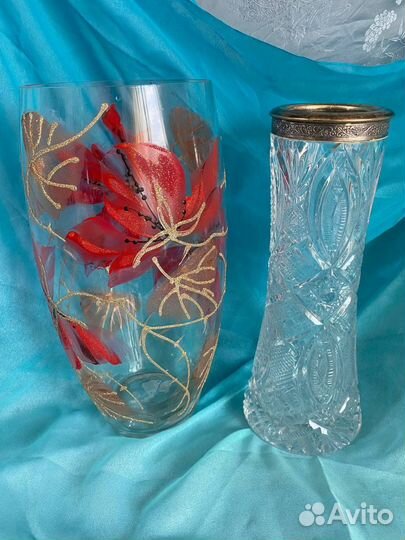 Ваза для цветов хрусталь Богемия