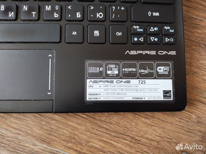 Ноутбук acer aspire One