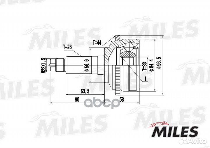 ШРУС наружный mazda 6 02- (с ABS) (GKN 304312)