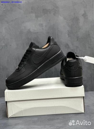 Кроссовки Nike force 1 черные мужские (Арт.22449)