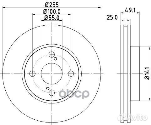 Диск тормозной передний вентилируемый '8DD35511