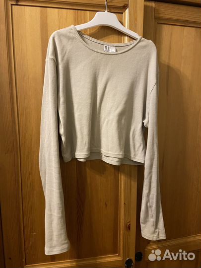 Укороченный лонгслив женский серый