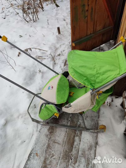 Детские зимние санки коляска