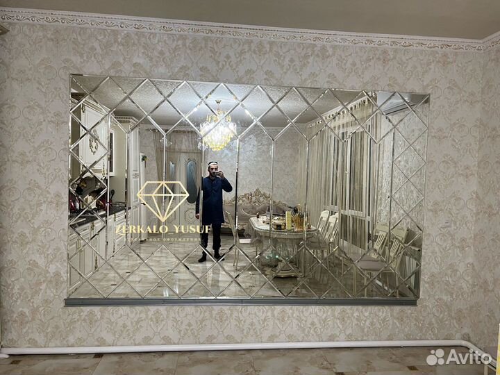 Зеркальное панно/ ромбики/ плитки/ с фацетом