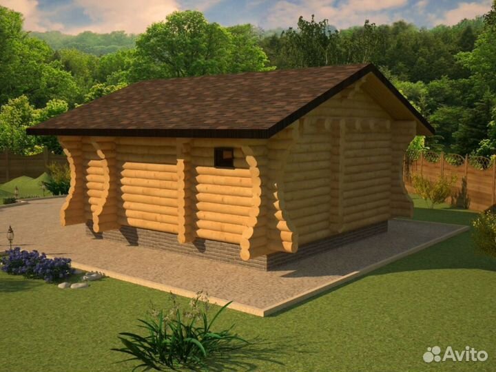 Баня 48м2 из сруба