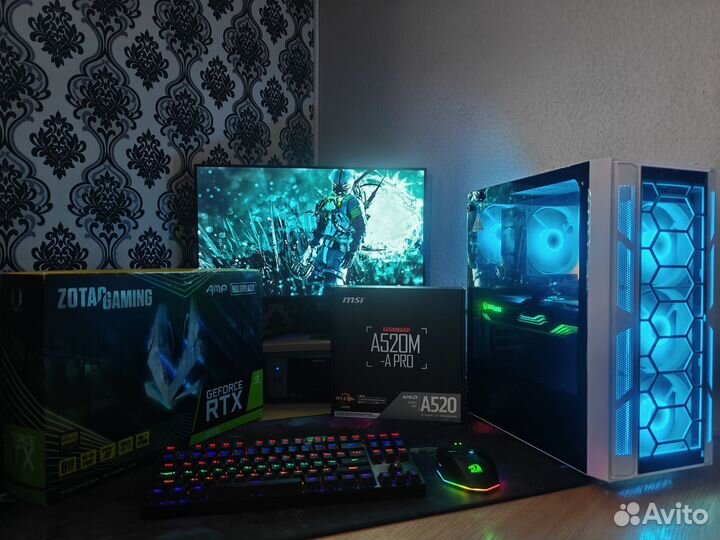 Игровой пк Rtx3070 Ryzen 5500, монитор 165гц