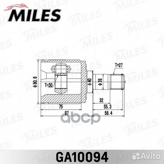 ШРУС Honda Accord (CL/CN/CM) 02-08 внут. ga1009