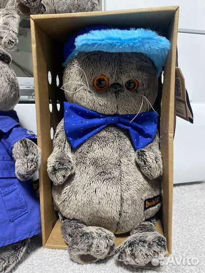 Большой Кот Басик в кепке, Басик в плаще 45см