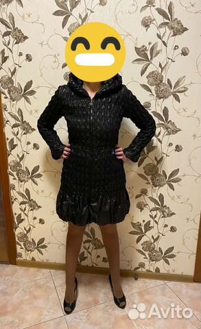 Пальто clasna черное шикарное