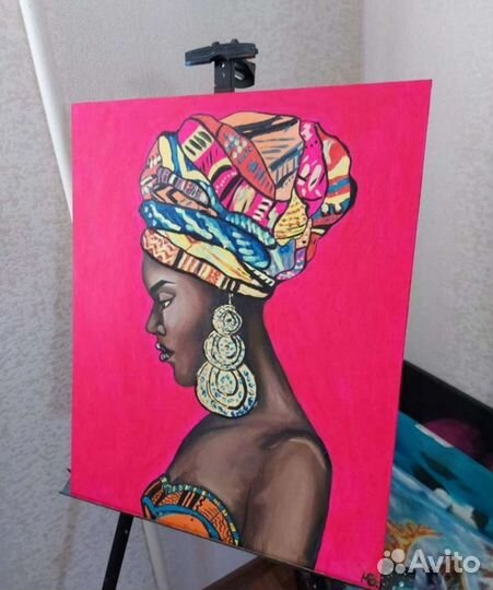Картина маслом африканка