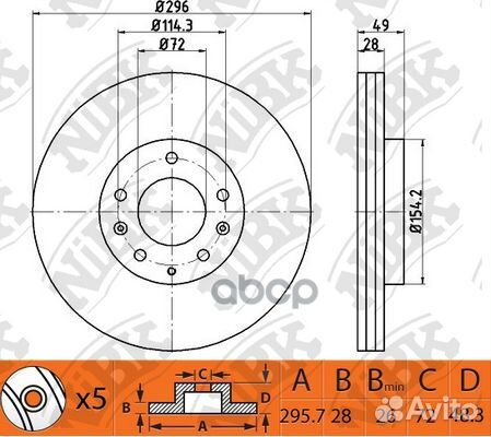 Диск тормозной nibk * RN1501 RN1501 NiBK