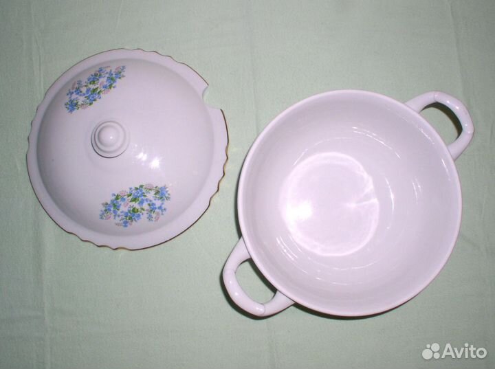 Супница и блюдо большое (незабудки) Дулево, СССР