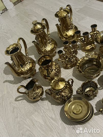 Сервиз кофейный чайный Золотая роза