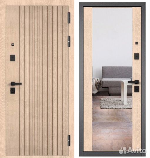 Дверь входная с зеркалом