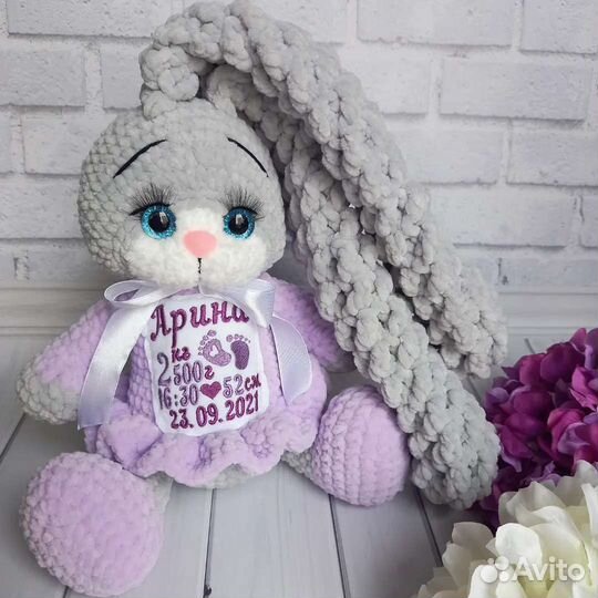 Плюшевый зайка, игрушка для детей, именная игрушка