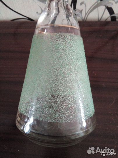 Графин стеклянный с напылением ссср, бокал новый