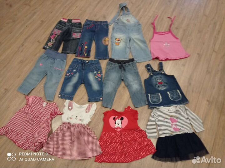 Джинсы, платья, юбки для девочки до 3-х лет