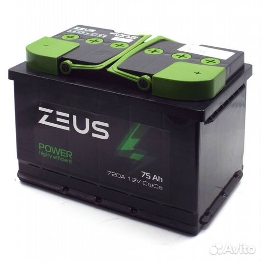 Аккумулятор zeus power 75 Ач п.п. Газель