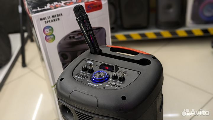 Колонка Speaker 150вт с подсветкой и микрофоном