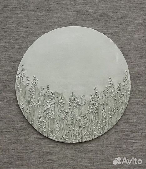 Гипсовое панно, ботанический барельеф