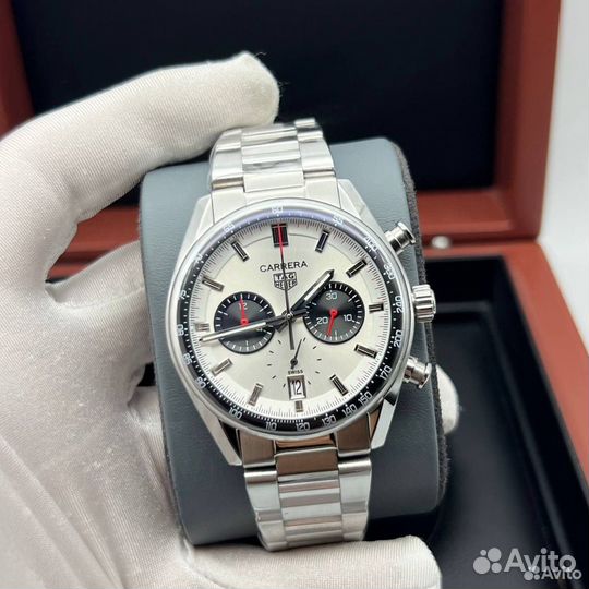 Tag Heuer Carrera steel white часы