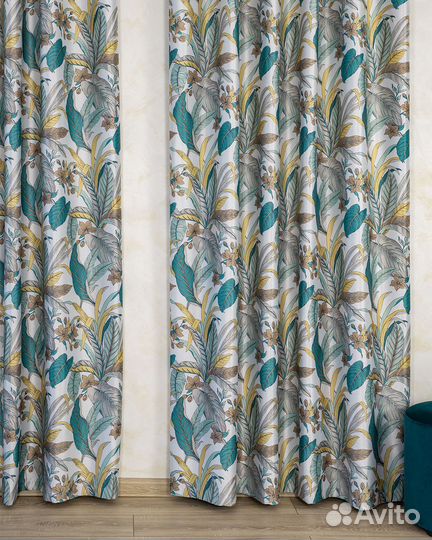 Шторы рогожка Доминик Бирюза новые пошив