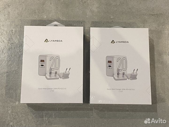 Блок зарядки USB-C 20W+ USB Lyambda