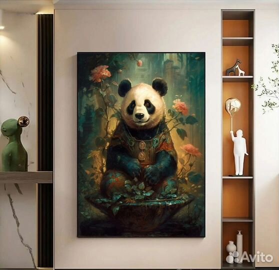 Картина маслом панда
