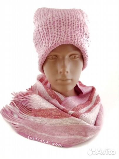 Шапочка и шарфик валяные из шерсти